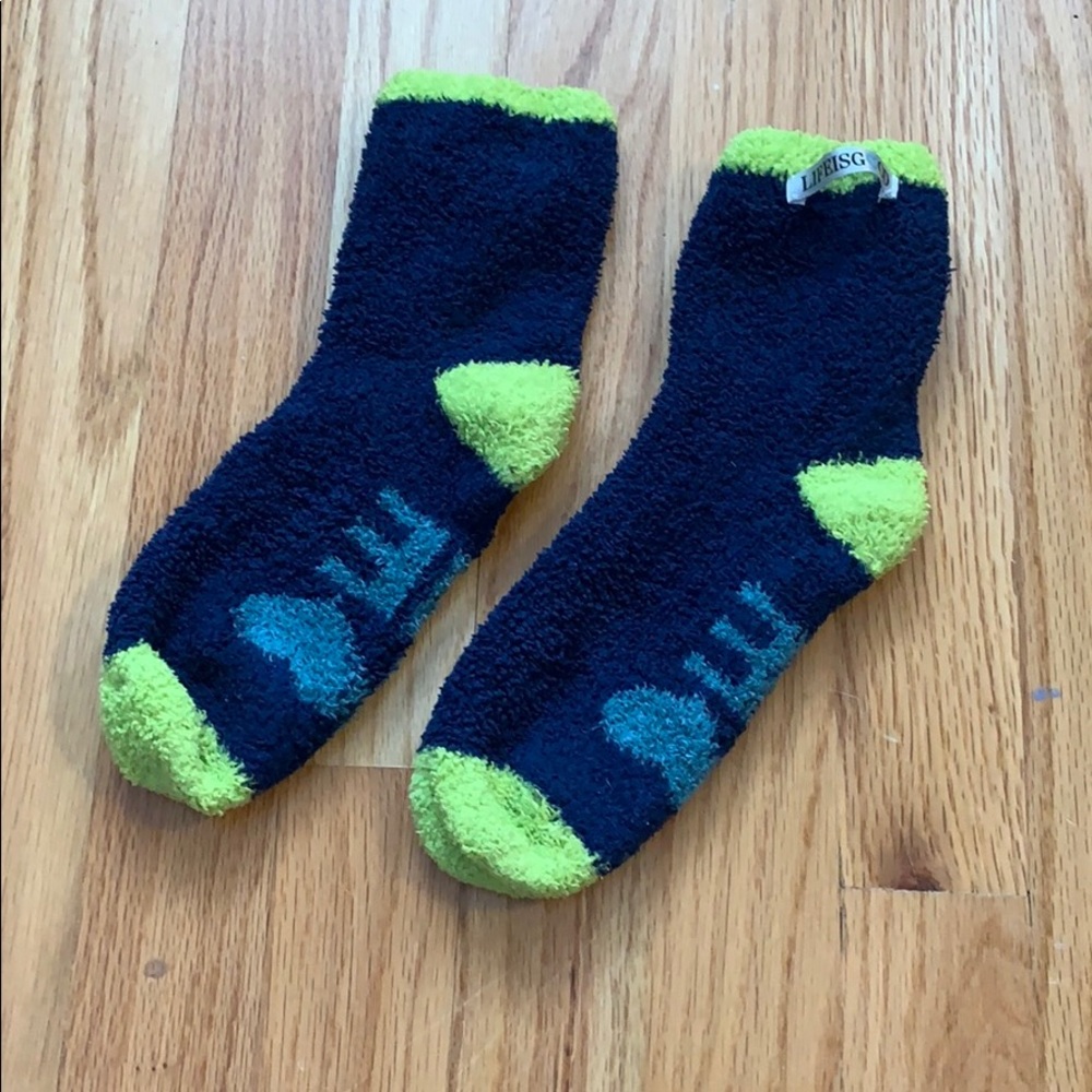 Life is Good fuzzy socks